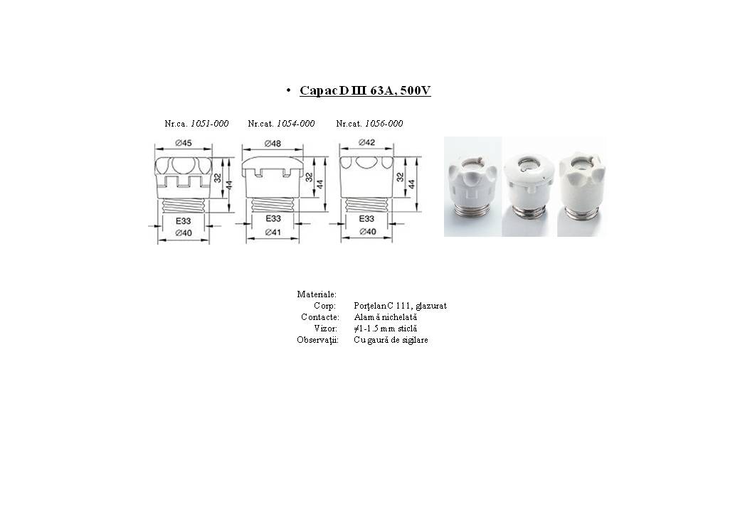 Capac D III 63A 500V